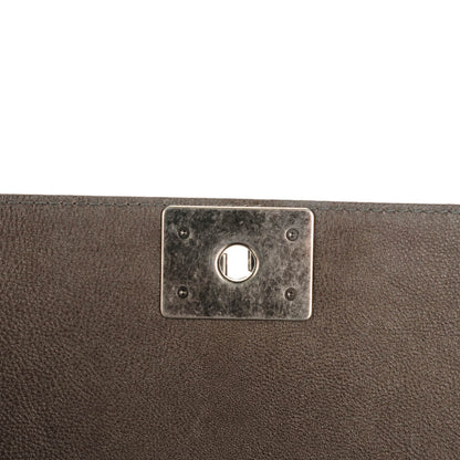 Chanel Metallic Calfskin Quilted Medium Boy Flap Dark Silver 6 of 8