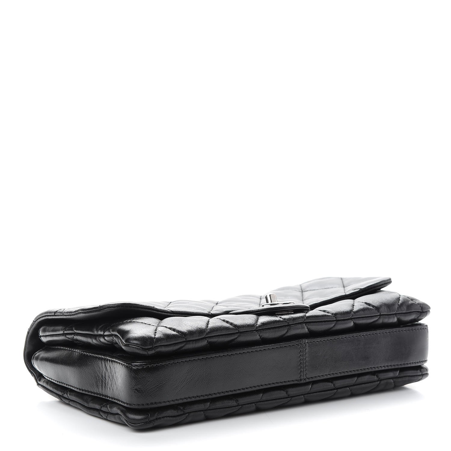 Chanel Lambskin Quilted Jumbo 3 Flap Black 4 of 9