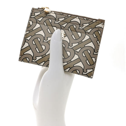 Burberry Calfskin Monogram Simone Coin Case Card Holder Beige 2 of 7