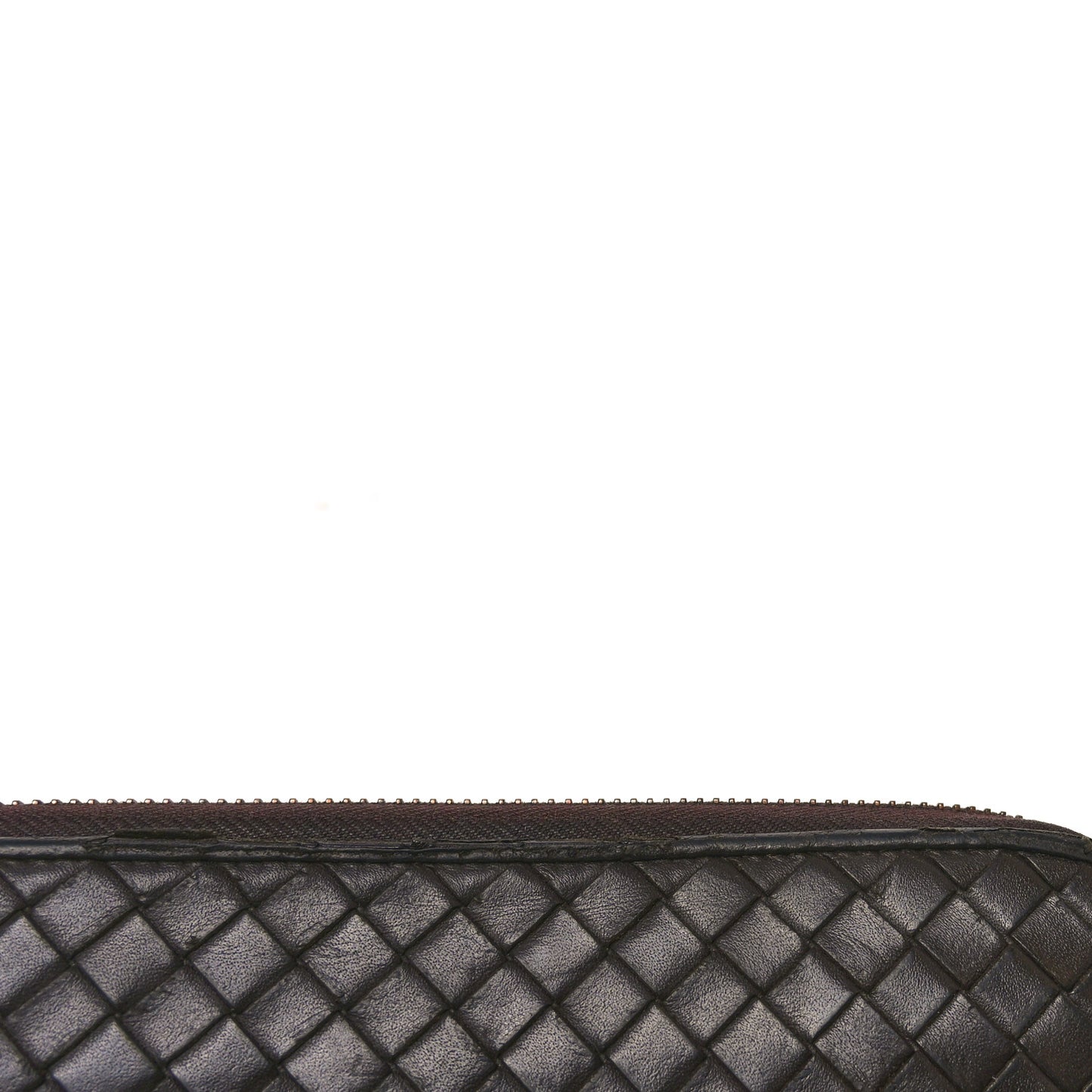 Nappa Intrecciato Zip Around Wallet Brown