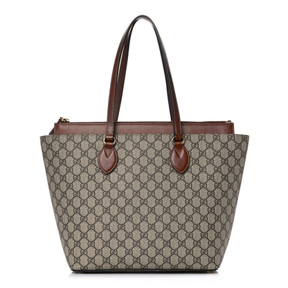 Gucci GG Supreme Monogram Medium Zippered Bucket Tote Beige Tuscany 1 of 17