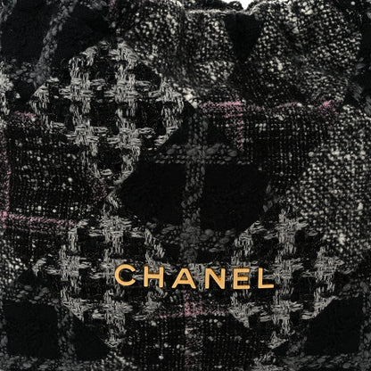 Chanel Tweed Patchwork Quilted Chanel 22 Black Grey Pink 9 of 11