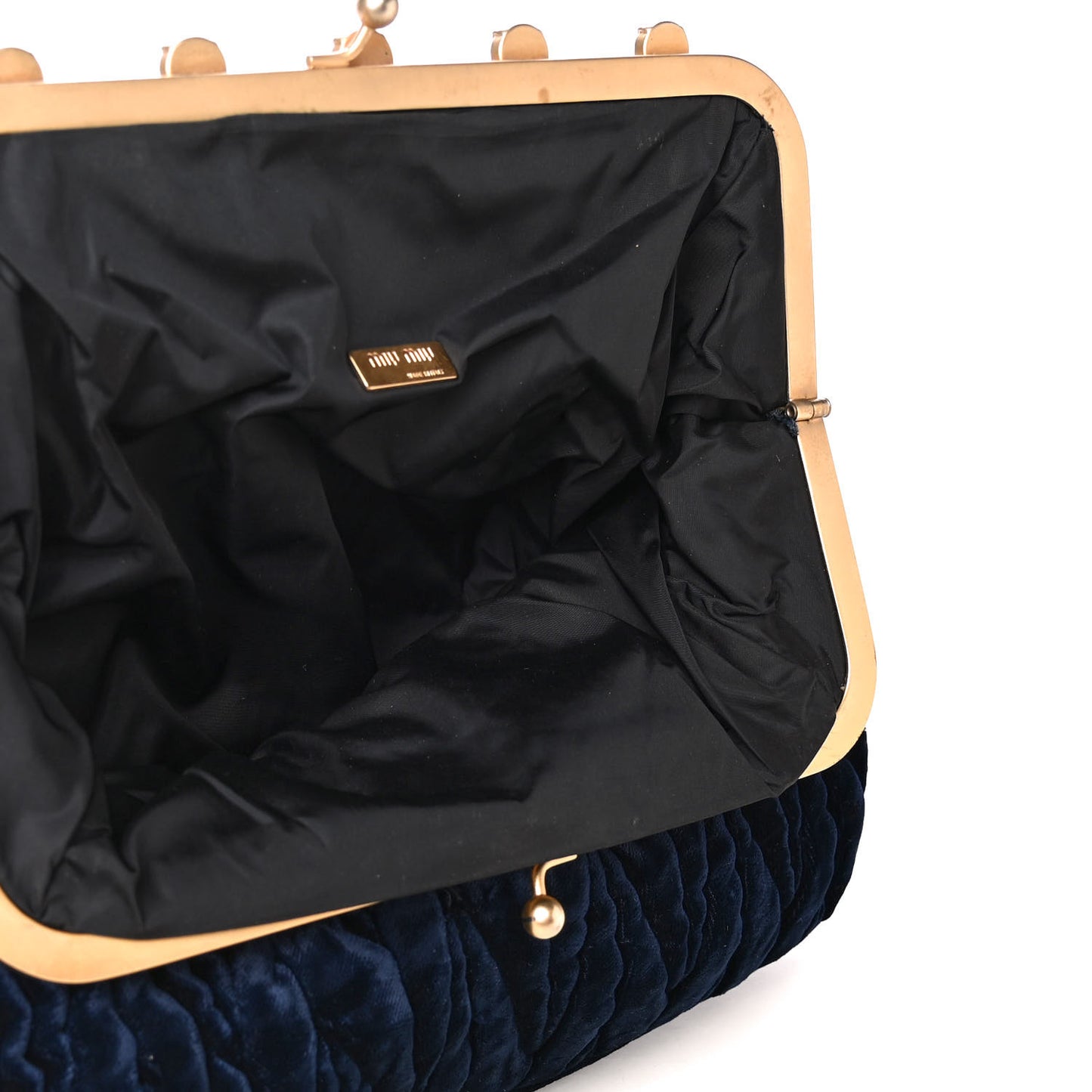 Velvet Matelasse Crystal Fold Over Clutch Dark Blue