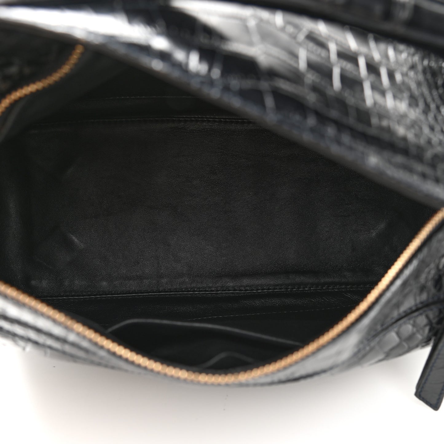 Crocodile Medium Puzzle Bag Black