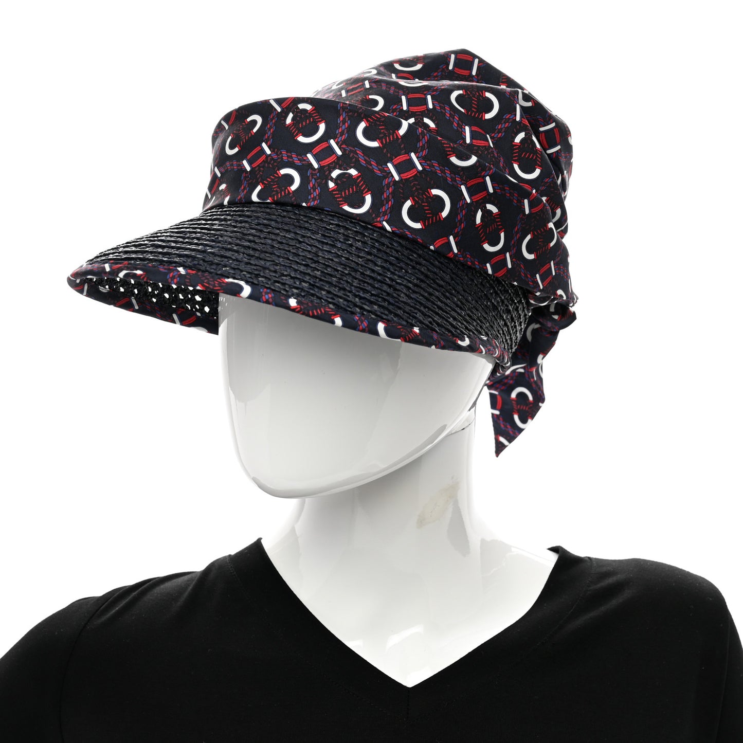 Raffia Silk Gemini Cap Marine Bleu Navy