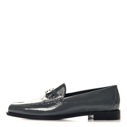 Gucci Naplack Patent Horsebit Banks Loafers 40 Melange Platinum 1 of 10