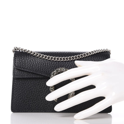 Gucci Calfskin Super Mini Dionysus Shoulder Bag Black 3 of 8