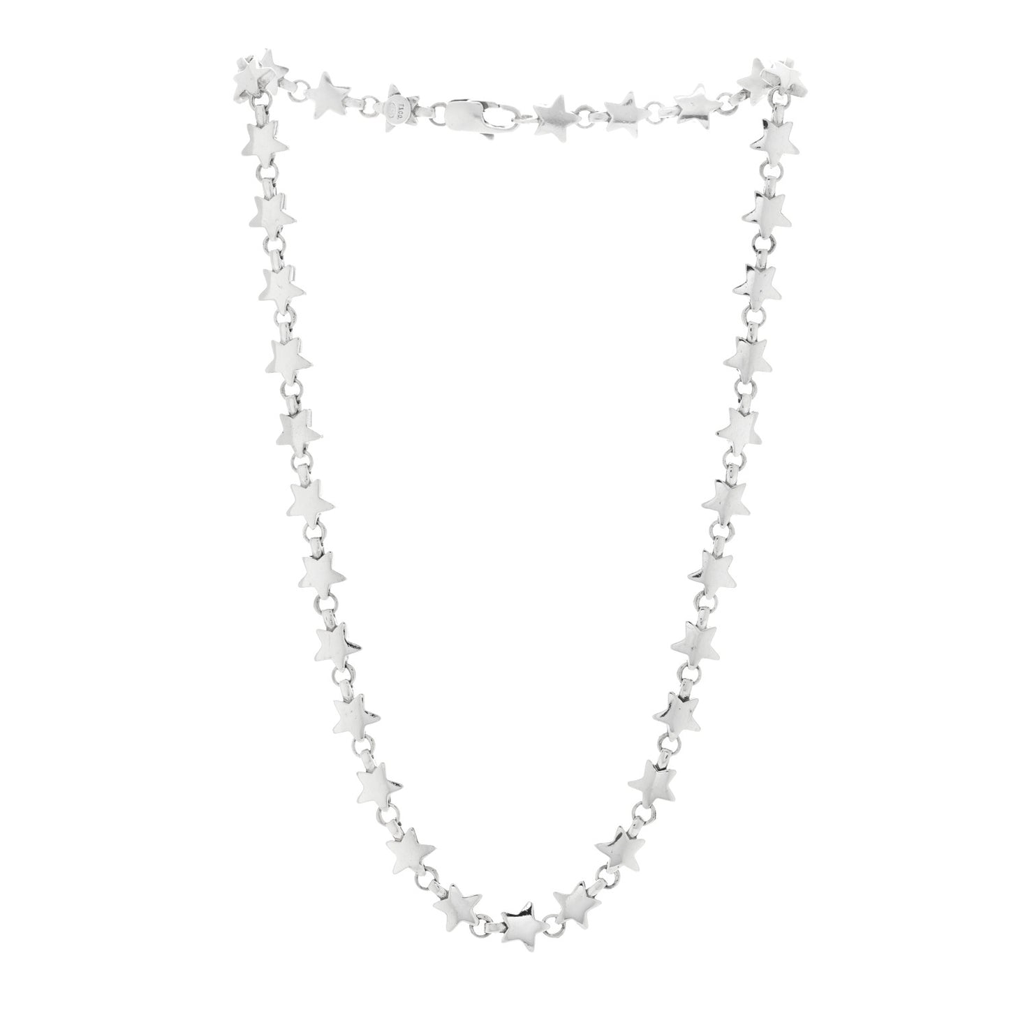 Sterling Silver Star Link Necklace