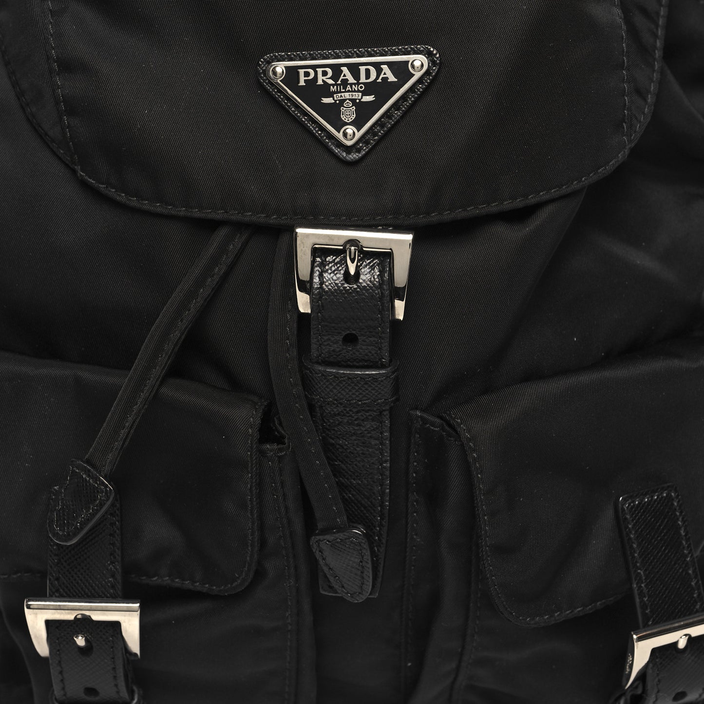 Tessuto Nylon Saffiano Small Backpack Black