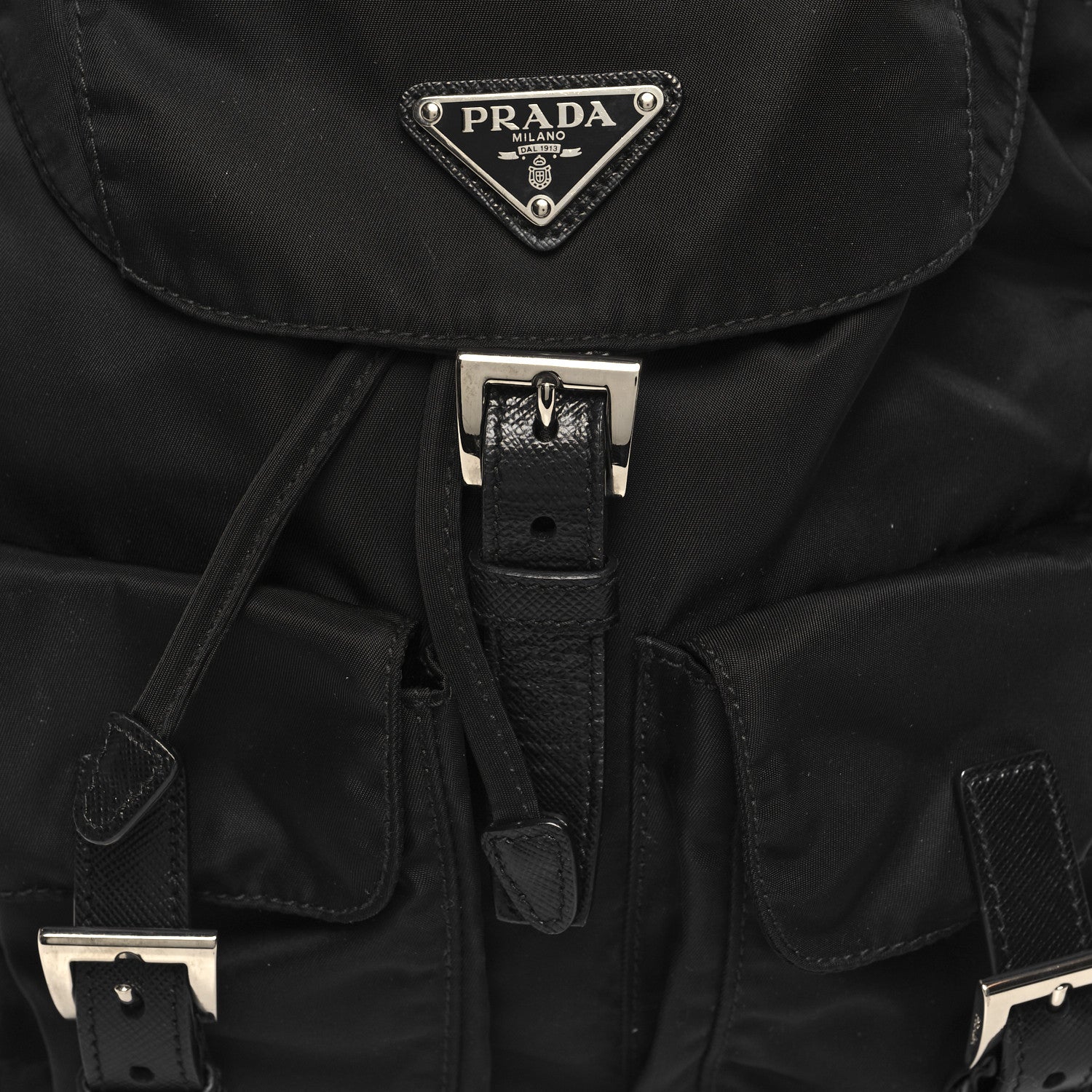 Prada Tessuto Nylon Saffiano Small Backpack Black 7 of 10