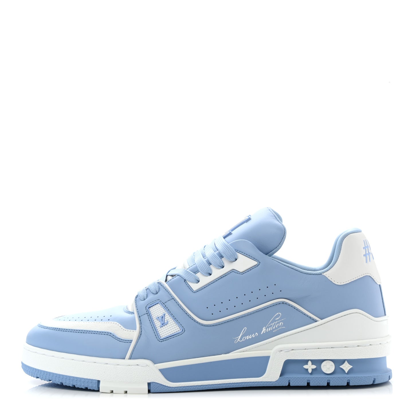 Calfskin Mens LV Trainer Sneakers 11 Blue