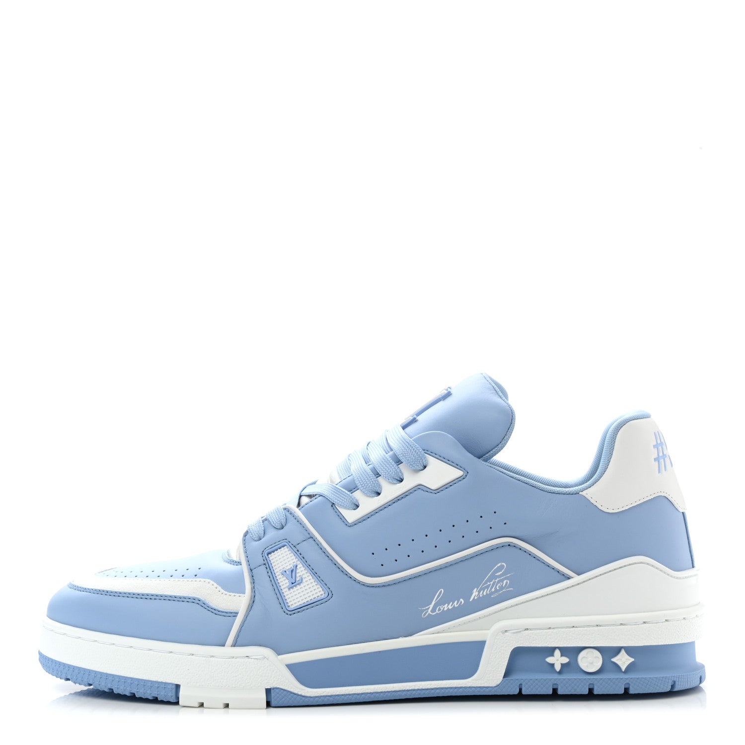 Louis Vuitton Calfskin Mens LV Trainer Sneakers 11 Blue 1 of 9