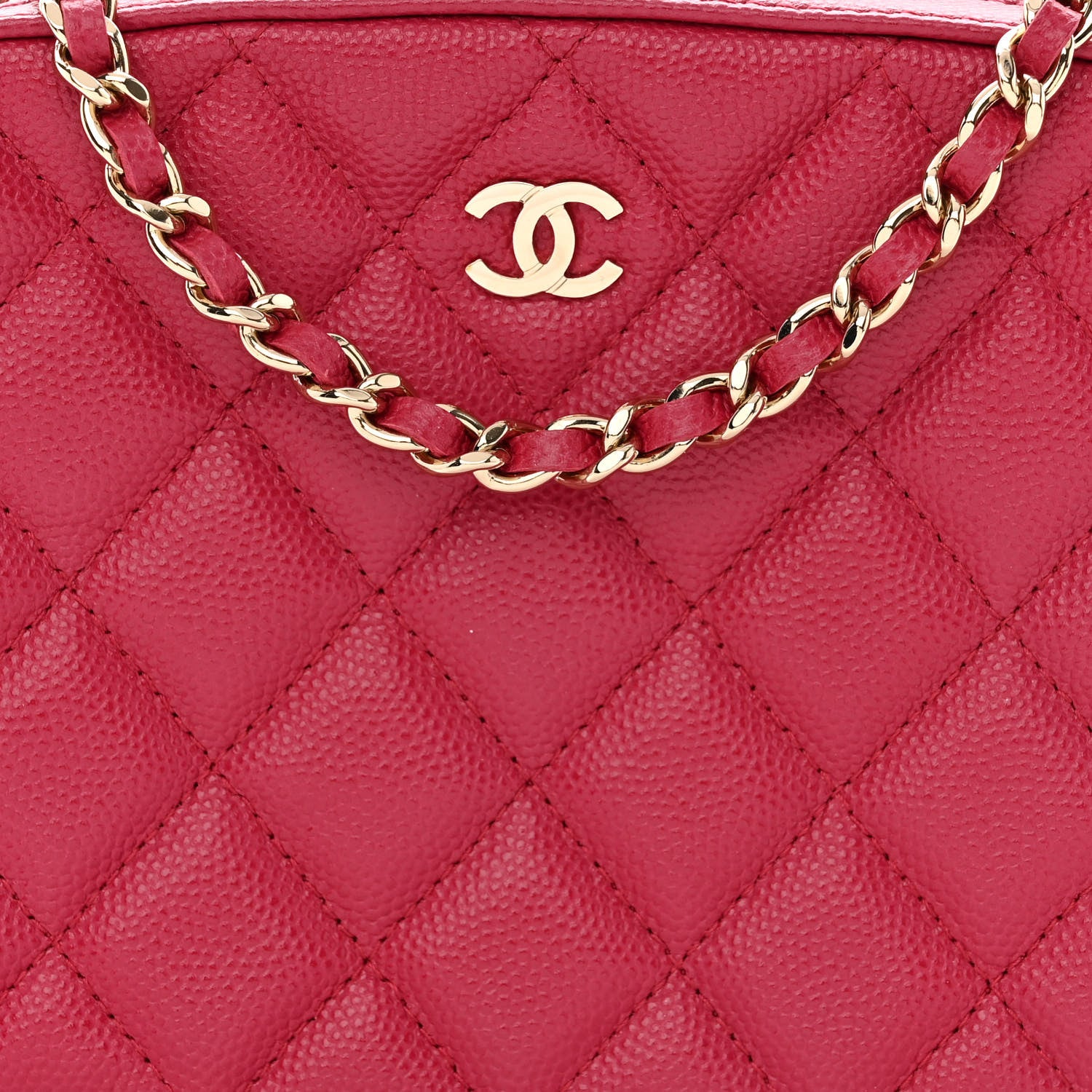 Chanel Caviar Quilted Camera Case Dark Pink 9 of 14