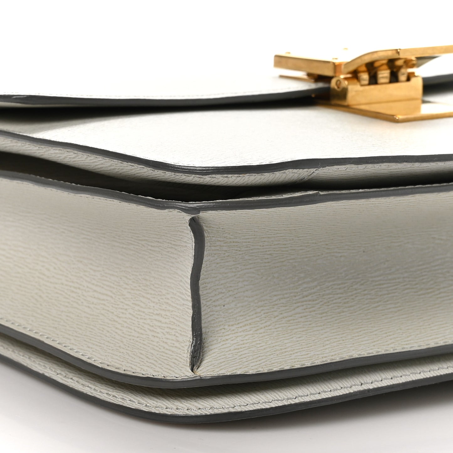 Liege Calfskin Medium Classic Box Flap Bag Pale Grey