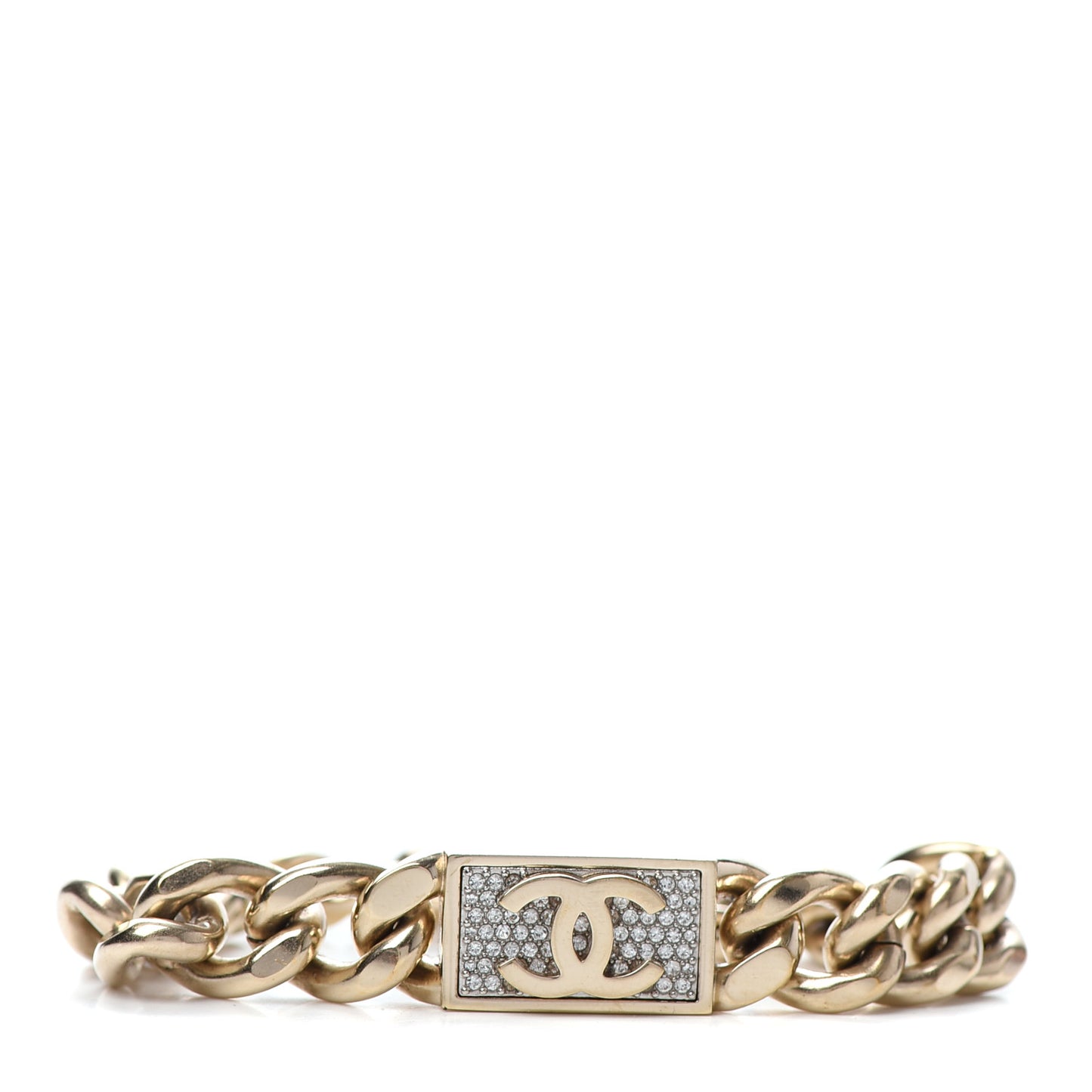 Crystal Chain CC Bracelet Gold