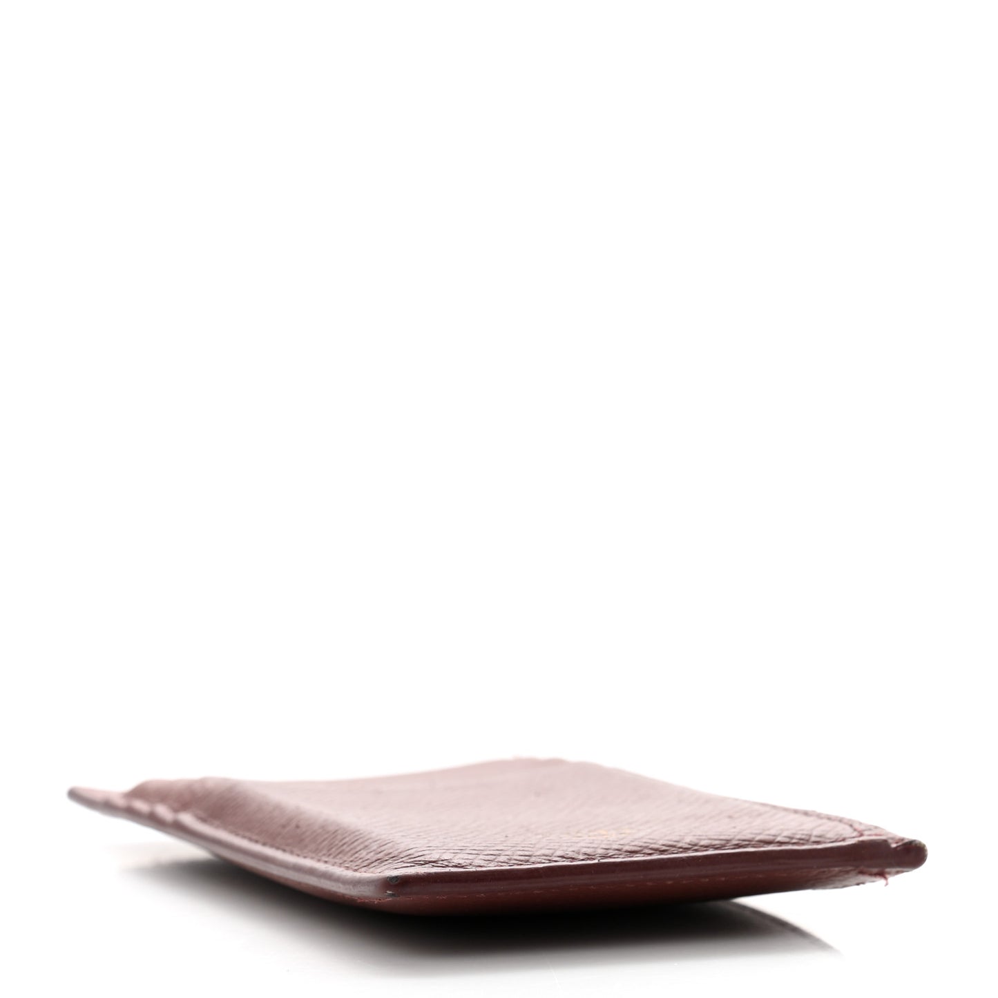 Grained Calfskin Zipped Card Holder Grenat