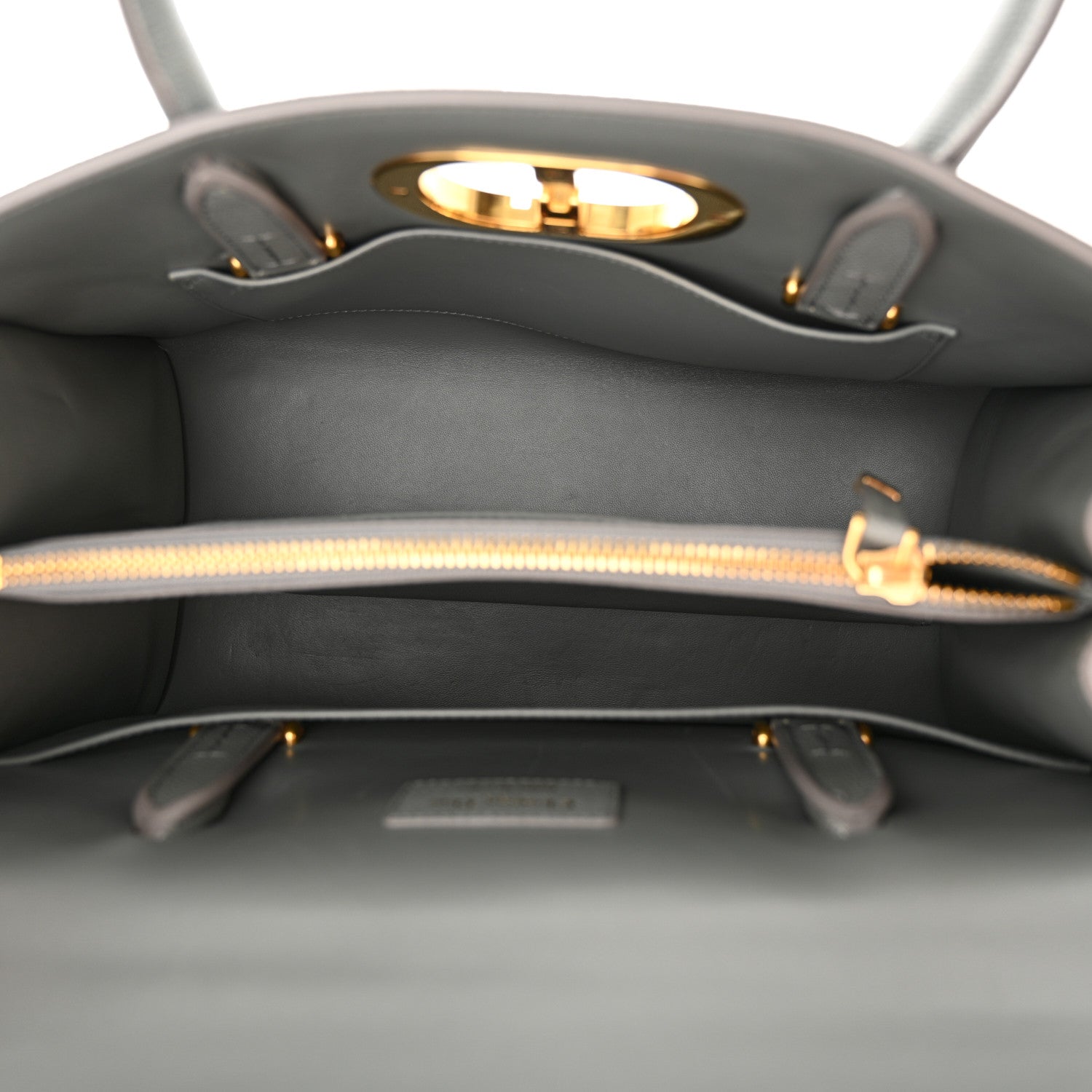 Christian Dior Grained Calfskin Large St. Honore Tote Grey Stone 5 of 13