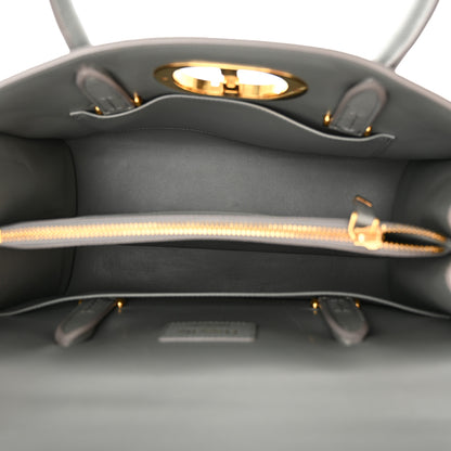 Christian Dior Grained Calfskin Large St. Honore Tote Grey Stone 5 of 13