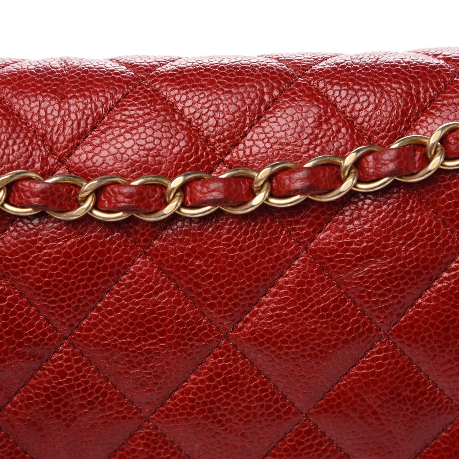Chanel Crumpled Grained Calfskin Flap Red 8 of 8