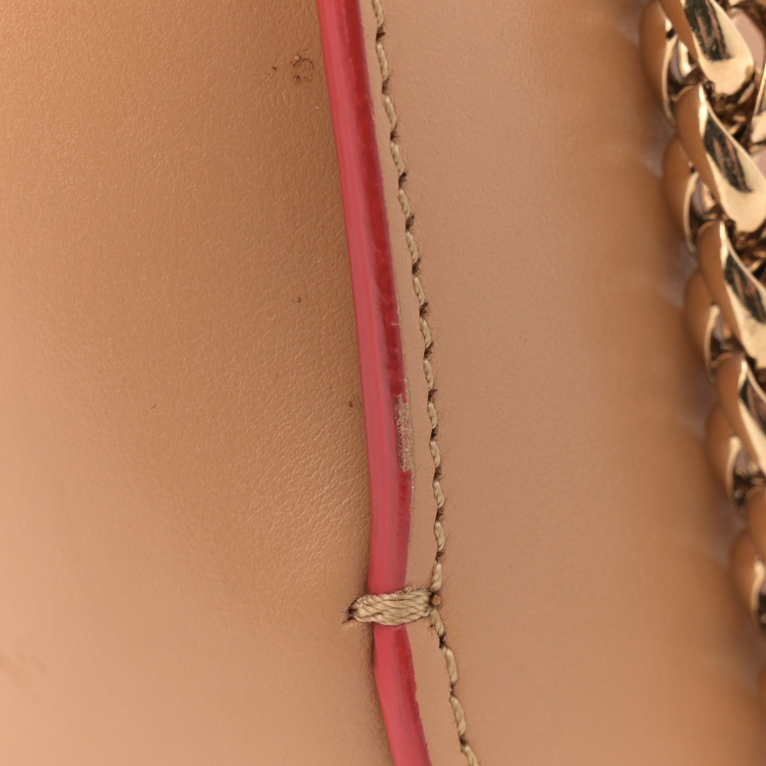 Christian Louboutin Calfskin Spikes Sweet Charity Shoulder Bag Biscuit 13 of 15