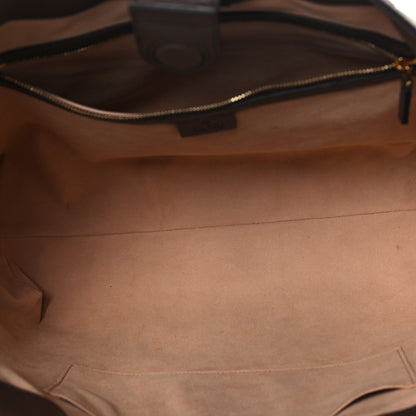 Gucci GG Supreme Monogram Textured Calfskin Web Medium Ophidia Shopping Tote Beige Ebony New Acero 5 of 10