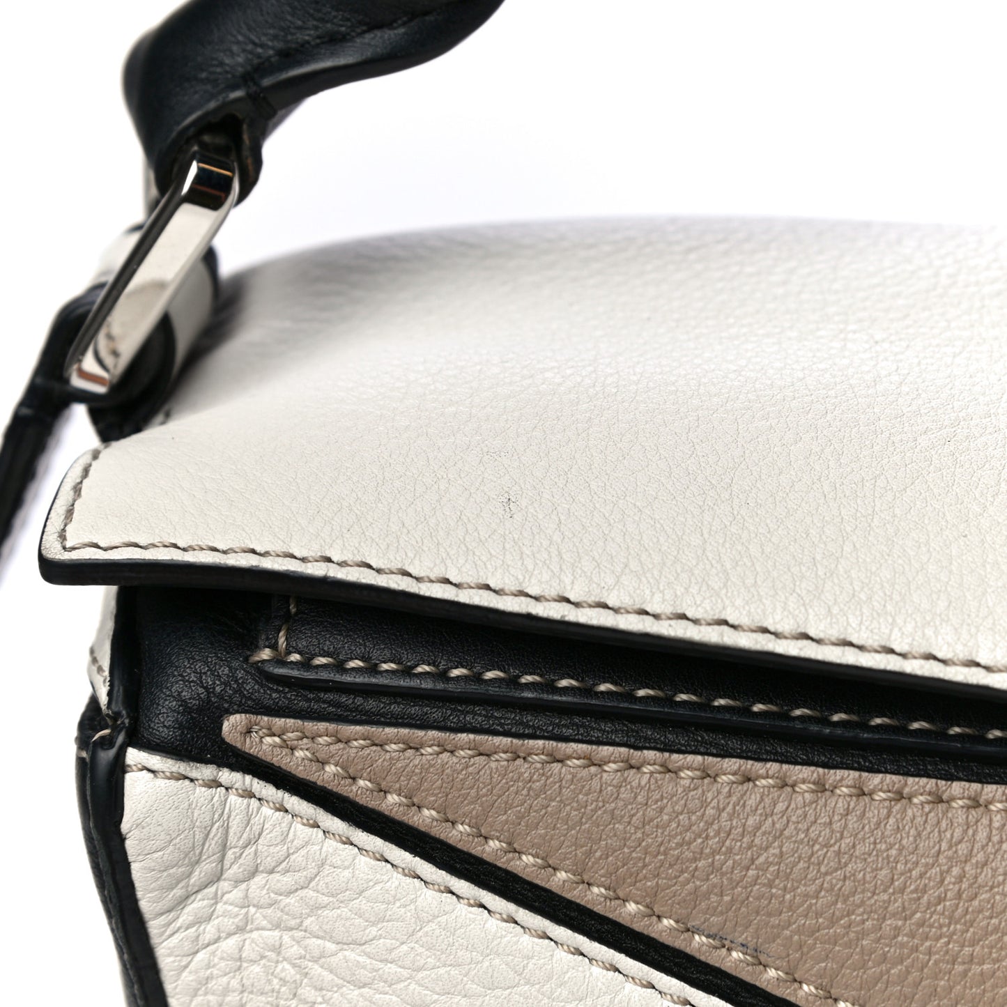 Calfskin Small Puzzle Bag Black Taupe