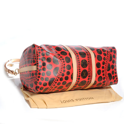 Louis Vuitton Monogram Kusama Pumpkin Dots Keepall Bandouliere 55 Red 4 of 7