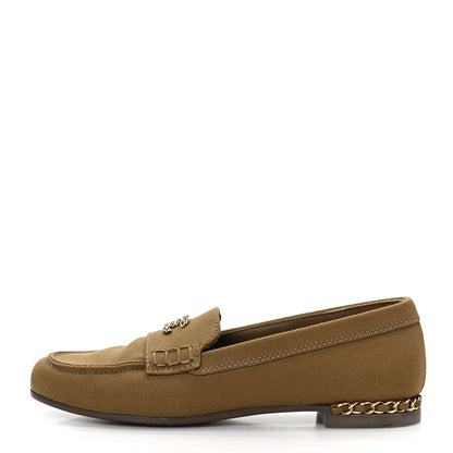 Chanel Canvas CC Chain Mocassin Loafers 36.5 Brown 1 of 8