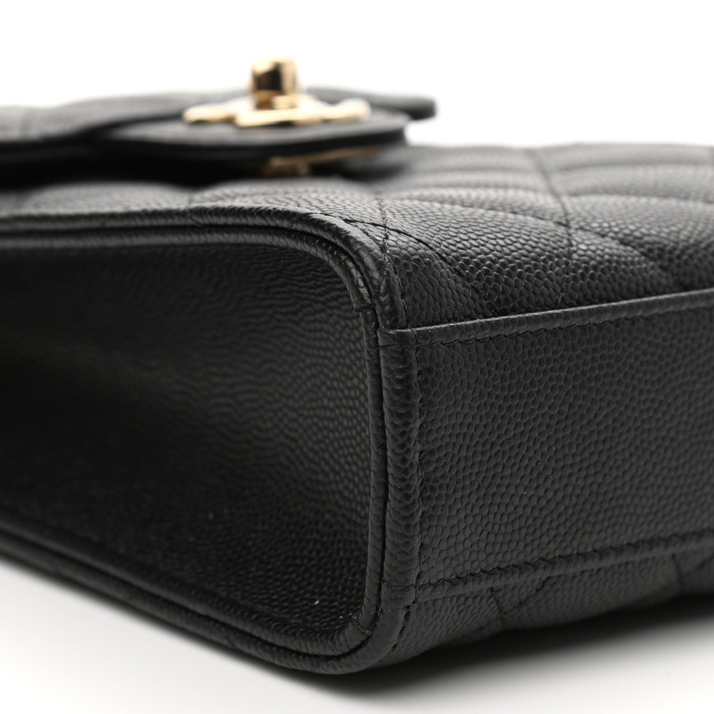 Caviar Quilted Classic Phone Holder Black