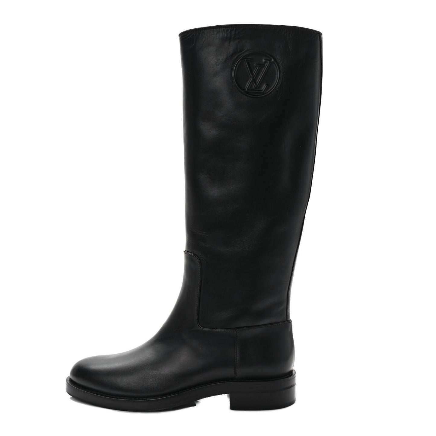 Calfskin Overdrive Flat High Boots 40 Black
