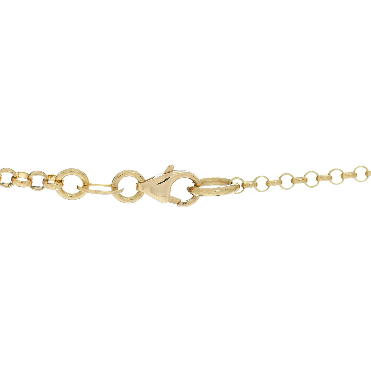 18K Yellow Gold Diamond Small Resilience Medallion Mixed Belcher Extension Chain Necklace