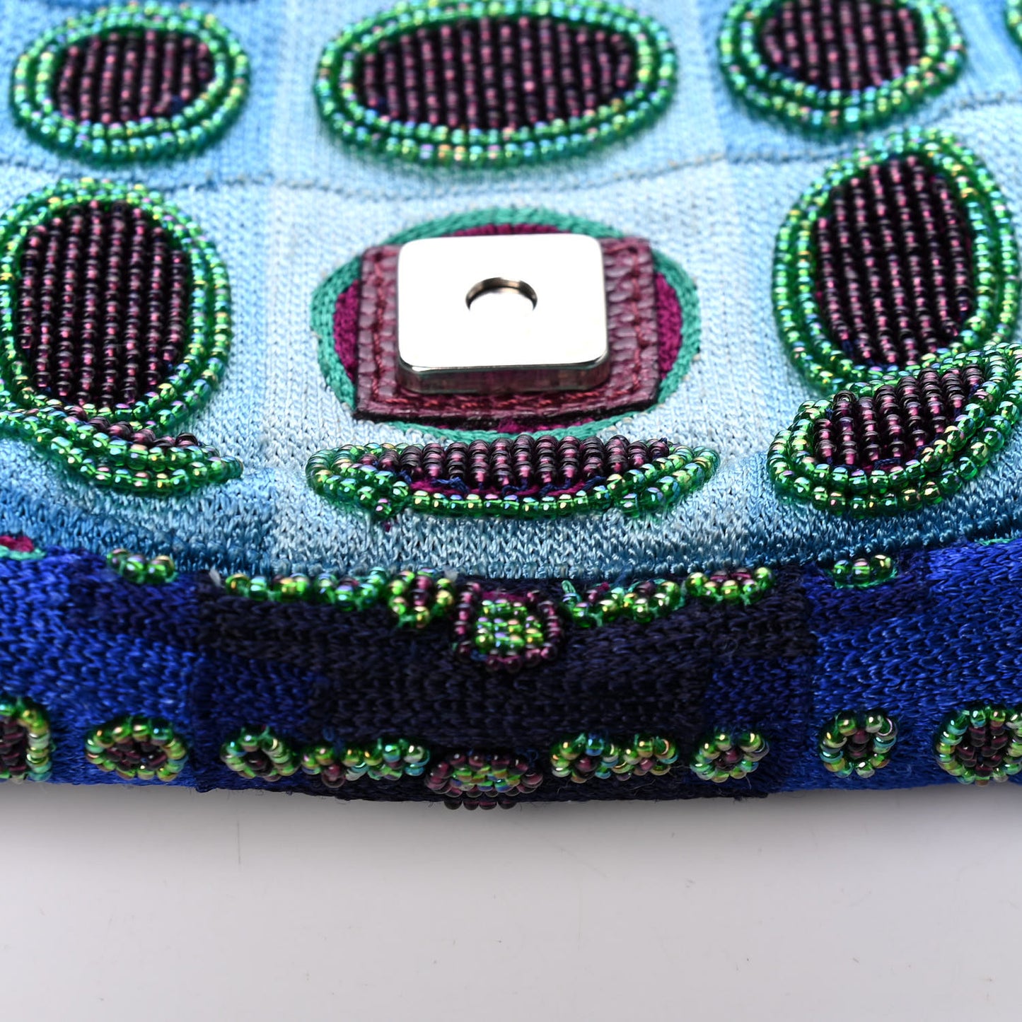 Lizard Beaded Baguette Blue