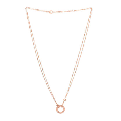 Cartier 18K Pink Gold 2 Diamond LOVE Necklace 3 of 6