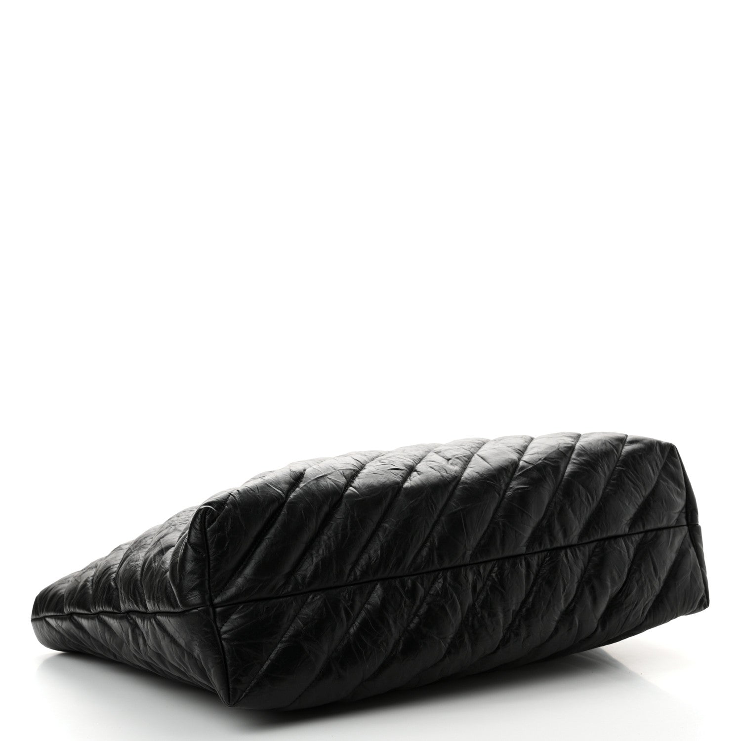 Balenciaga Crushed Calfskin Quilted Matte Black Hardware Large Crush Carry All Tote Bag Black 4 of 10