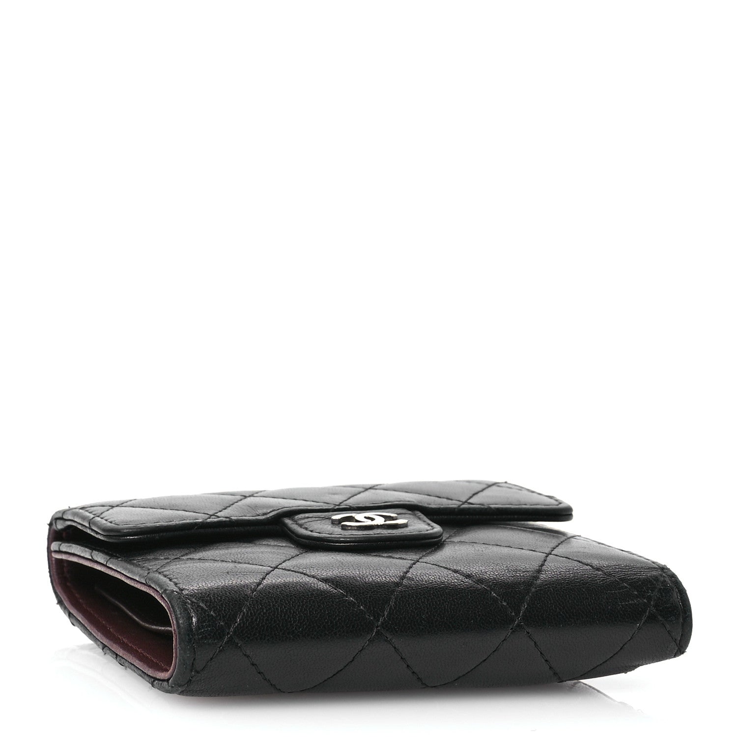 Chanel Lambskin Quilted Compact Flap Wallet Black 4 of 9