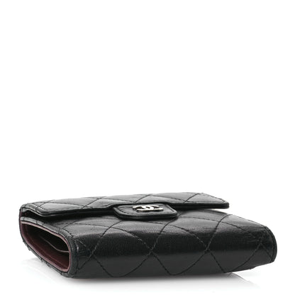 Chanel Lambskin Quilted Compact Flap Wallet Black 4 of 9