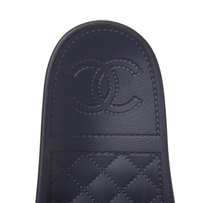 Chanel Rubber CC Flat Slide Sandals 39 Pink Red 8 of 9