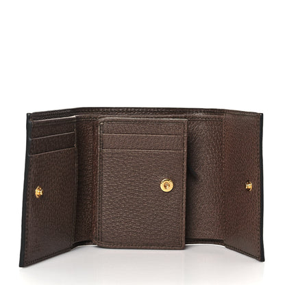 Gucci GG Supreme Monogram Web Ophidia French Flap Wallet Beige New Acero 5 of 9