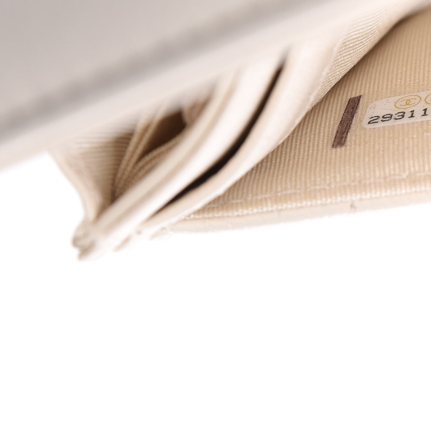 Goatskin Quilted 19 Flap Wallet Light Beige