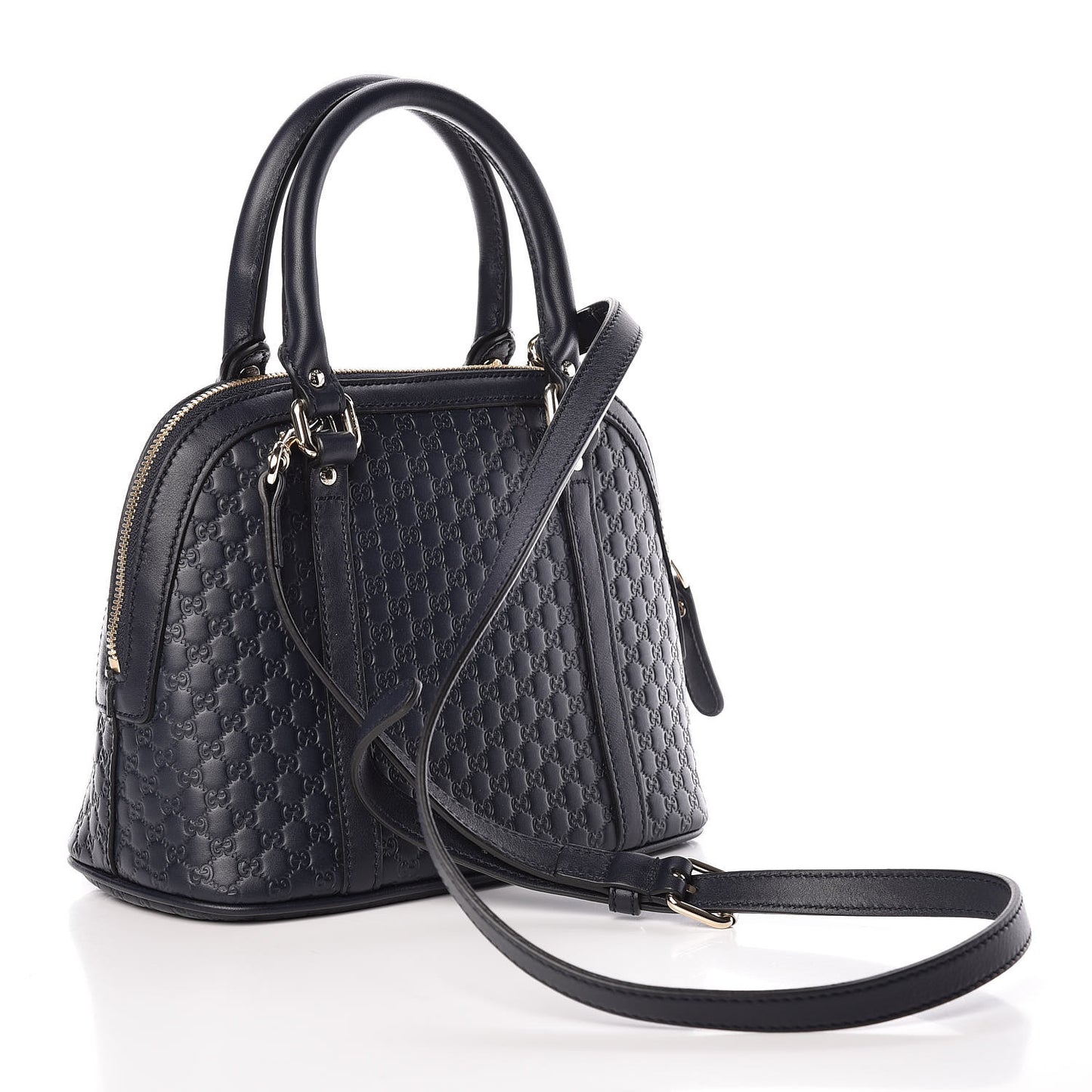 Soft Microguccissima Mini Dome Bag Blue