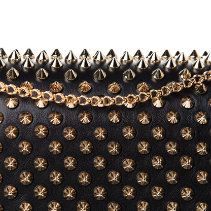 Christian Louboutin Calfskin Patent Leopard Spikes Paloma Clutch Black 8 of 10