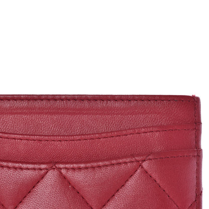 Chanel Lambskin Quilted Card Holder Dark Pink 4 of 10