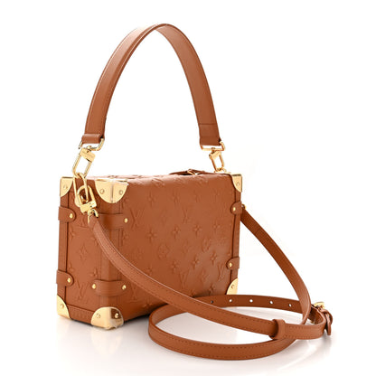Louis Vuitton Calfskin Debossed Monogram Side Trunk Tan 3 of 9