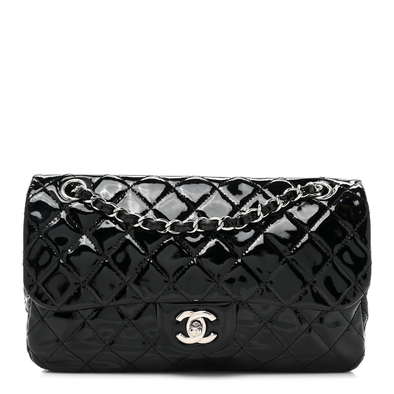 Chanel Patent Net Large La Madrague Tote Black 3 of 16