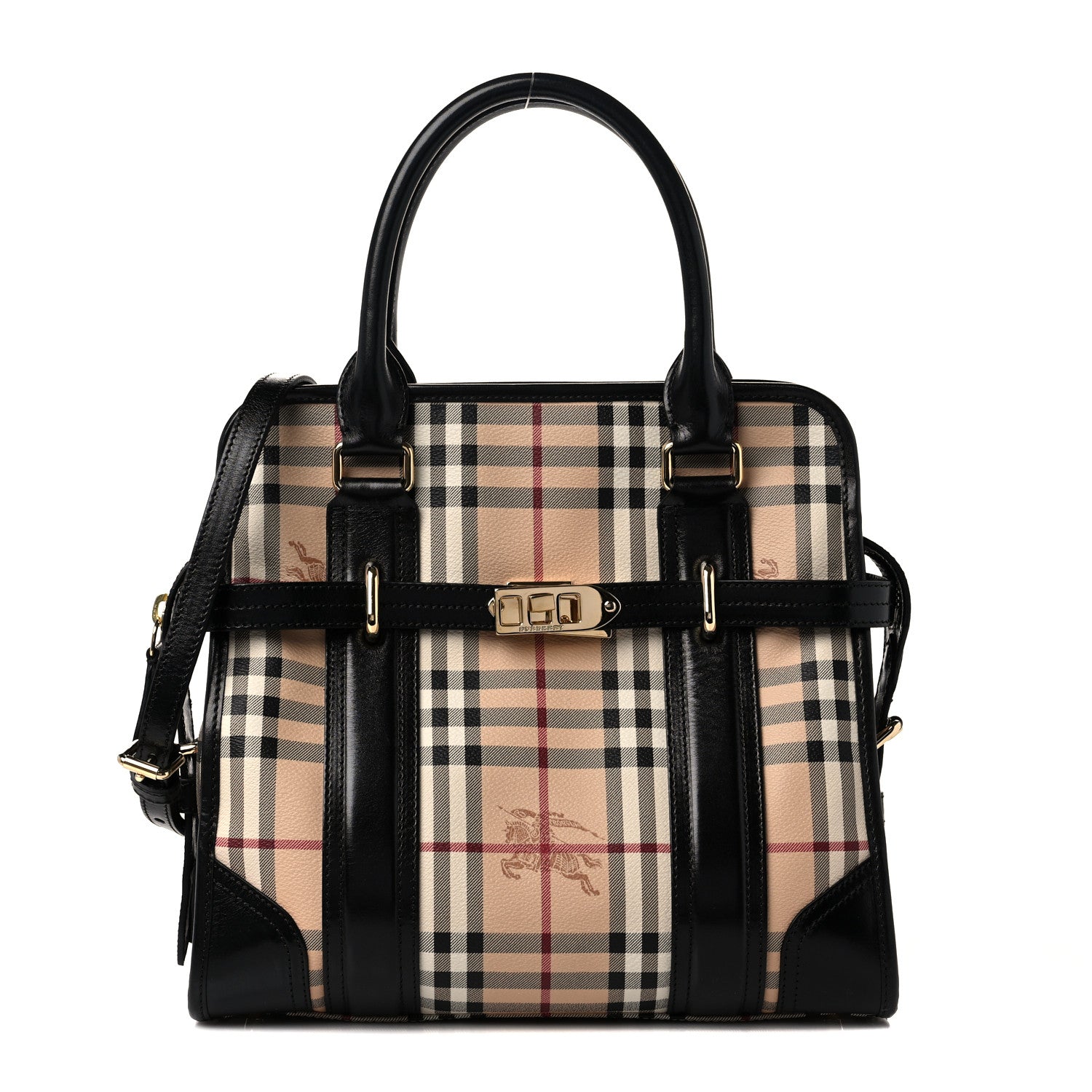 Burberry Haymarket Check Minford Portrait Tote Black 1 of 10