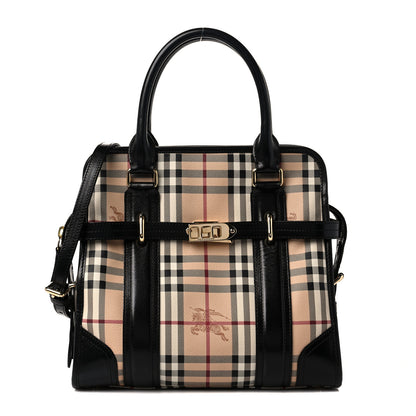 Burberry Haymarket Check Minford Portrait Tote Black 1 of 10