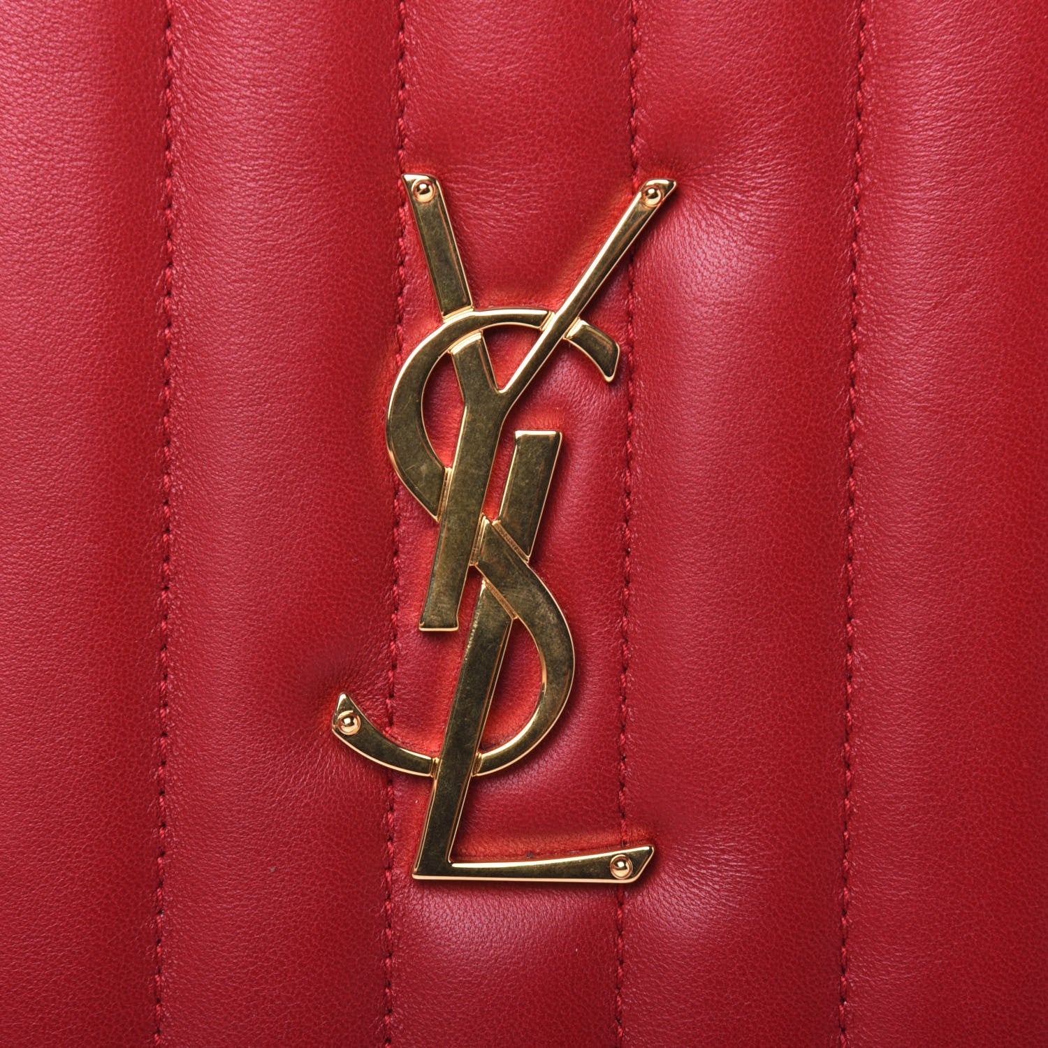 Saint Laurent Lambskin Matelasse Vicky Monogram Belt Bag Eros Red 13 of 14