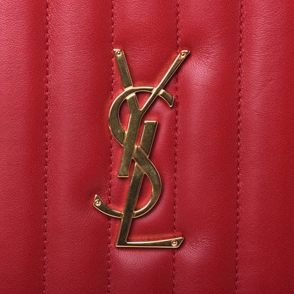 Saint Laurent Lambskin Matelasse Vicky Monogram Belt Bag Eros Red 13 of 14