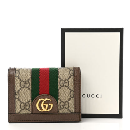 Gucci GG Supreme Monogram Web Ophidia Card Case Beige New Acero 9 of 9