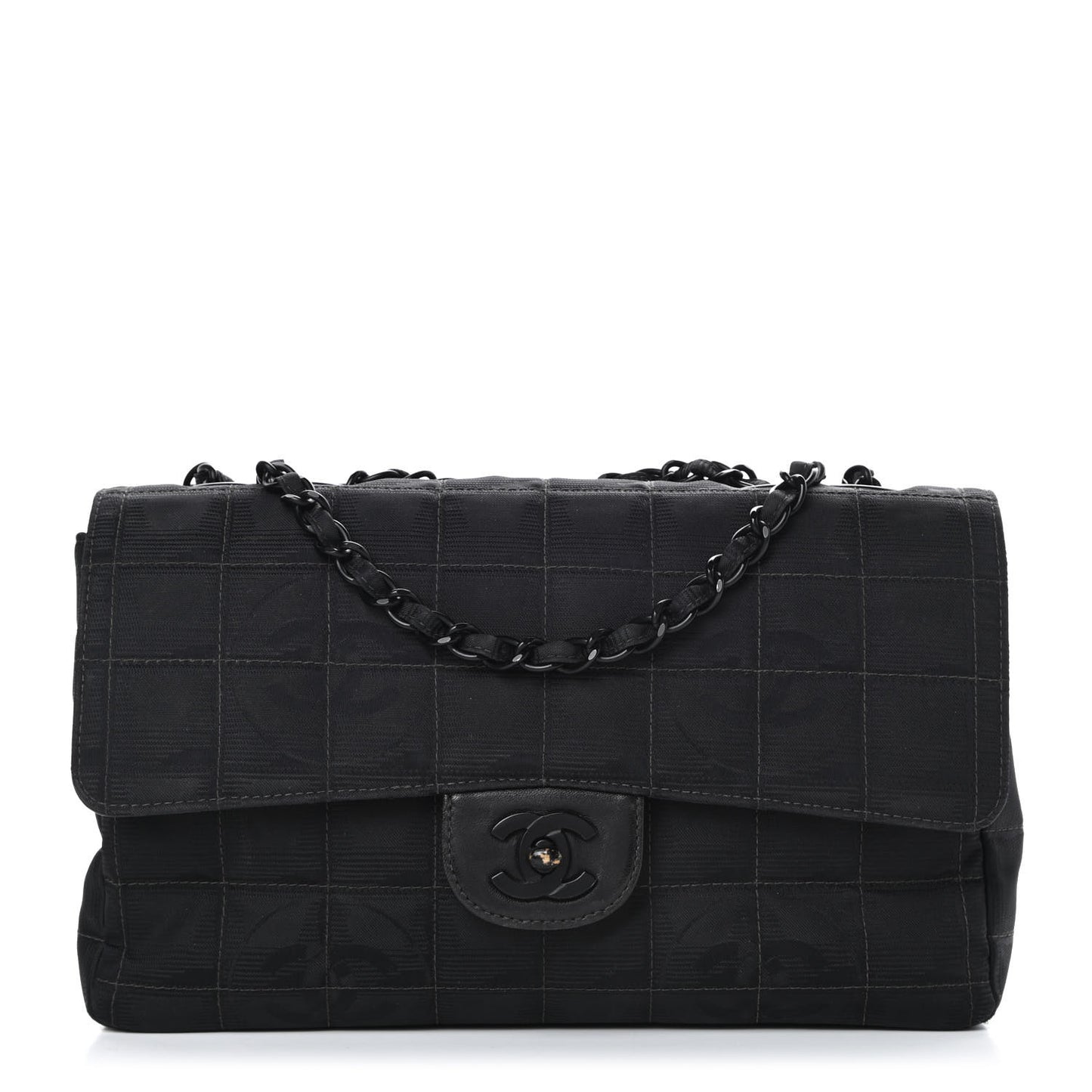 Nylon Medium Travel Flap Black